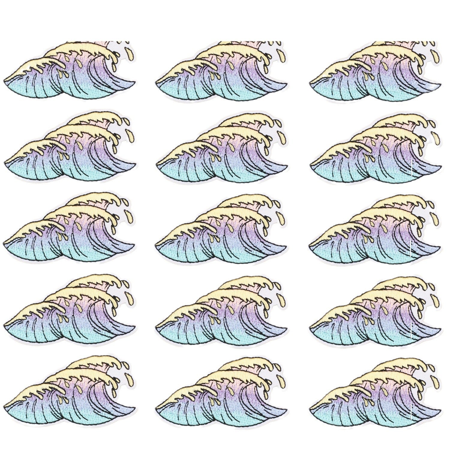 Wholesale Ocean Wave Embroidery Patch Big Ocean Wave Patch